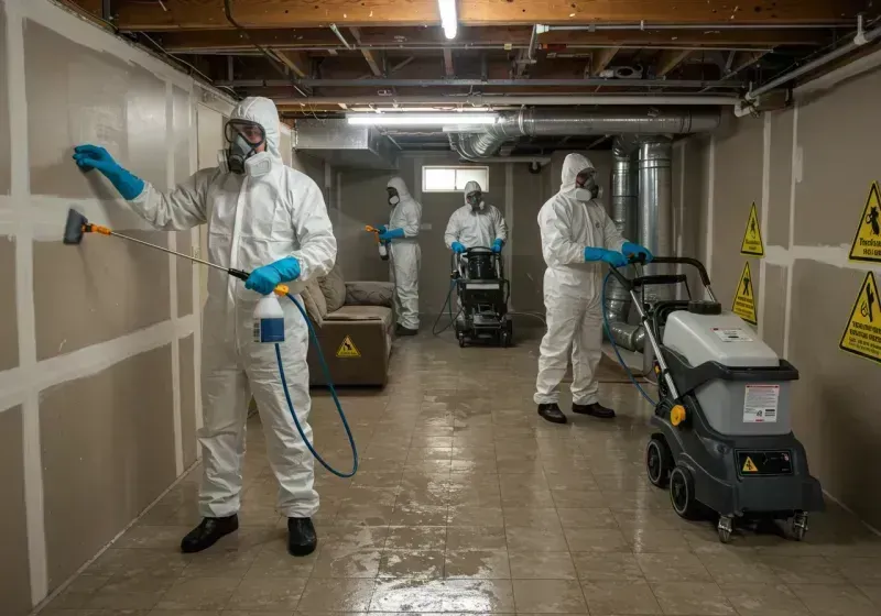 Basement Moisture Removal and Structural Drying process in West Nyack, NY